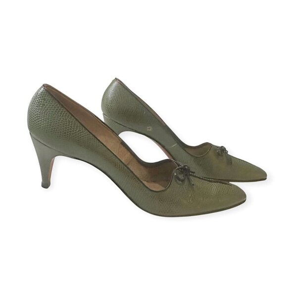 Vintage DeLiso Debs by Palter DeLiso Green Pumps, Size  7 AAA - Picture 6 of 16